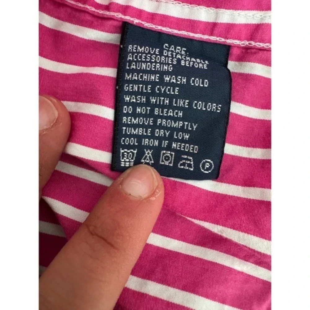 Ralph Lauren Kids Pink White Stripe‎ Slim Fit Button Down Shirt Size 4